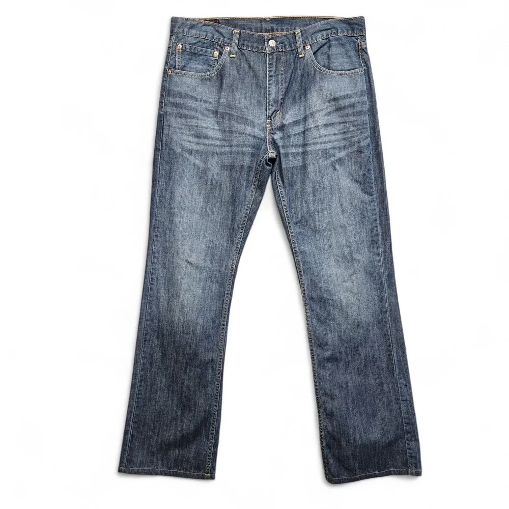 Levis 527 Bootcut Jeans Mens 36x36 (Fits as 36x33) Blue Whiskered Cowboy Western